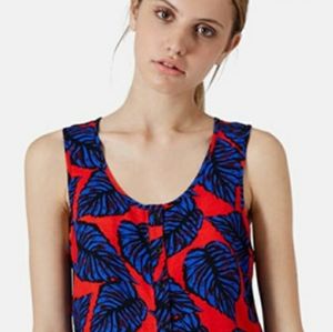 Topshop Leaf Print Crop Tank size 6